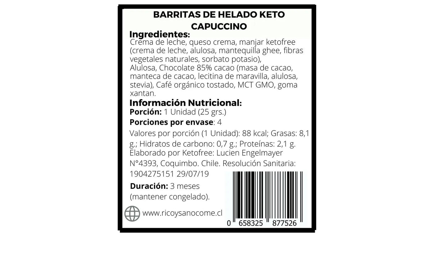 Barritas Keto Helado Capuccino (SOLO PARA RM)
